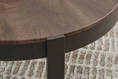 Horizon Hills Brown/Black Table (Set of 3) detail view