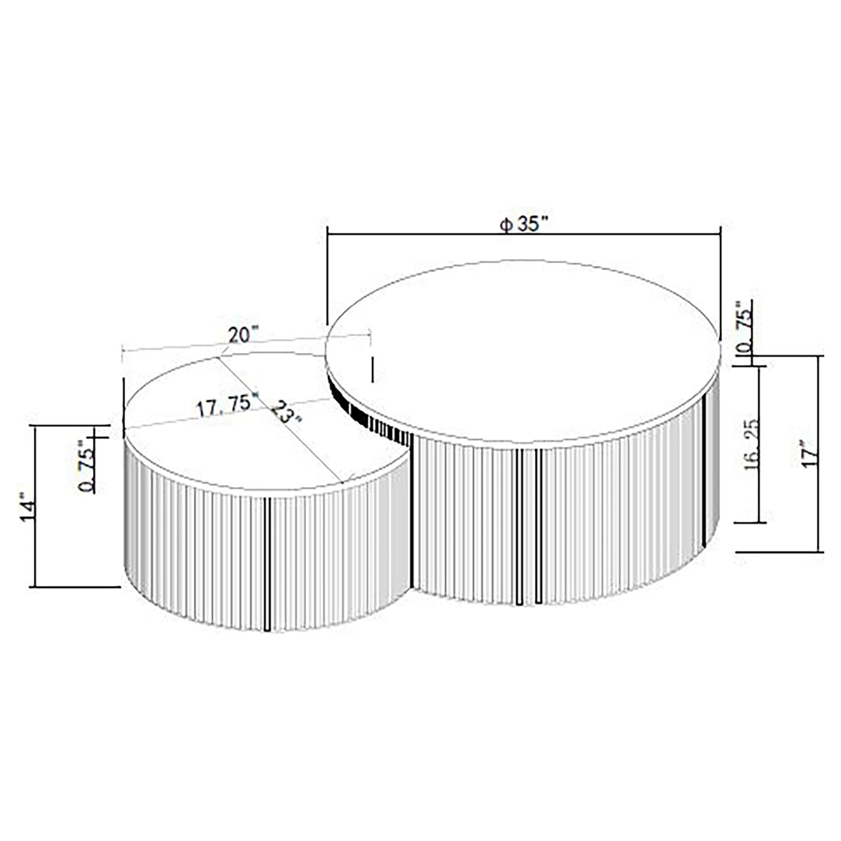 HP0426 Nesting Coffee Table Charcoal view 9