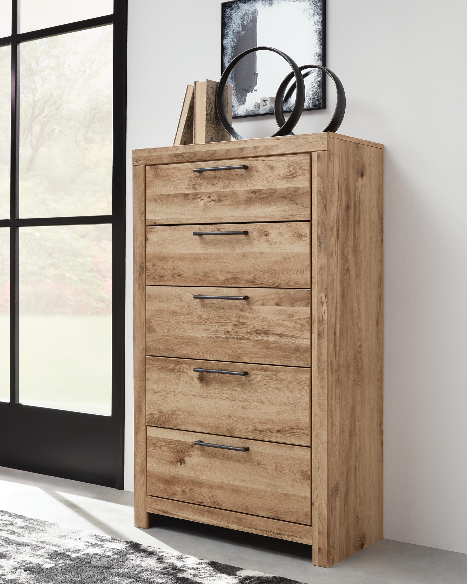 Hyanna Tan Brown Panel Storage Bedroom Set view 4