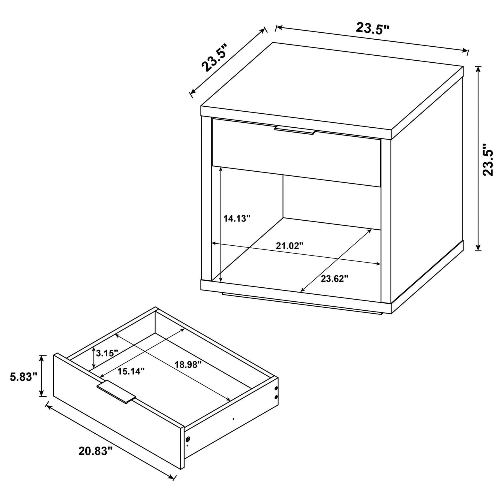 Ingram 2-Piece Coffee and End Table Set with Storage Latte view 14