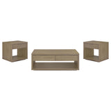 Ingram 3-Piece Coffee and End Table Set with Storage Latte view 2