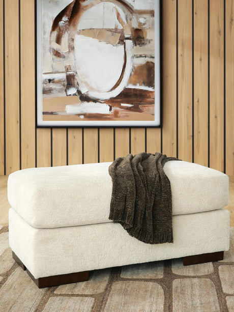 Jayne Park Sand Chenille Ottoman from Ella Furniture