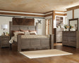 Juararo Dark Brown Poster Bedroom Set King 3: Bed, Dresser, Mirror from Ella Furniture