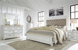 Kanwyn Whitewash Panel Bedroom Set Queen 5: Bed, Dresser, Mirror, Chest, NightStand from Ella Furniture