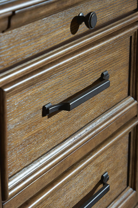 Karallin Medium Brown Chest of Drawers detail view