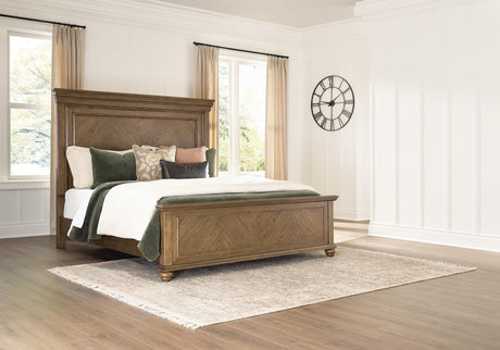 Karallin Medium Brown King Panel Bed from Ella Furniture