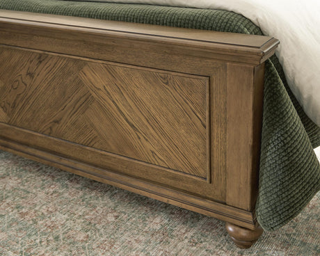 Karallin Medium Brown King Panel Bed detail view