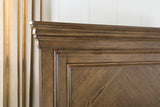 Karallin Medium Brown King Panel Storage Bed detail view