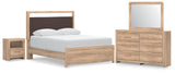 Kinlanni Tan Upholstered Platform Bedroom Set from Ella Furniture