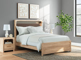 Kinlanni Tan Upholstered Platform Bedroom Set Queen 3: Bed, Dresser, Mirror from Ella Furniture