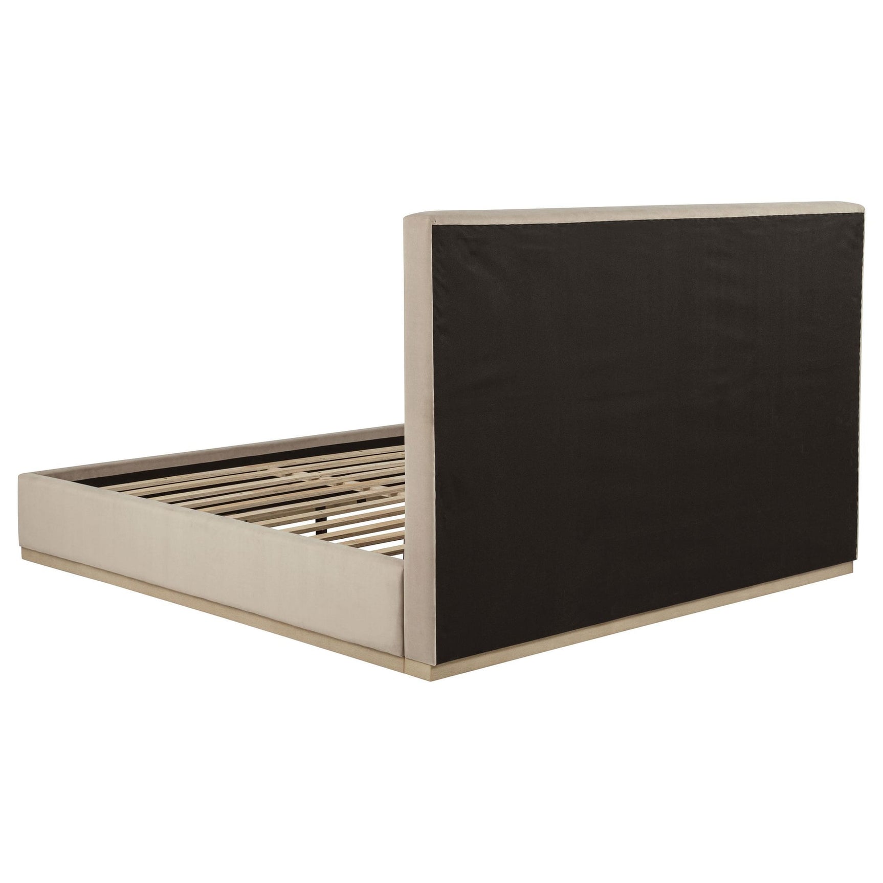 Knox Eastern King Fabric Upholstered Platform Bed Khaki view 4
