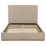 Knox Queen Fabric Upholstered Platform Bed Khaki view 3