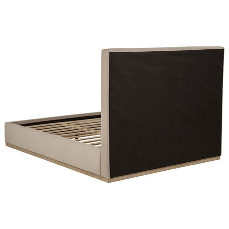 Knox Queen Fabric Upholstered Platform Bed Khaki view 4