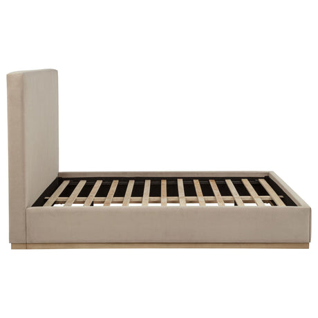 Knox Queen Fabric Upholstered Platform Bed Khaki view 5
