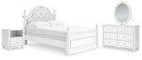 Kozlani White Upholstered Panel Bedroom Set from Ella Furniture