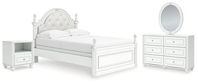 Kozlani White Upholstered Panel Bedroom Set from Ella Furniture