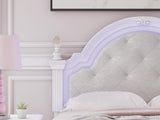Kozlani White Upholstered Panel Bedroom Set Full 3: Bed, Dresser, Mirror from Ella Furniture