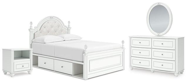 Kozlani White Upholstered Panel Storage Bedroom Set from Ella Furniture
