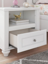 Kozlani White Upholstered Panel Storage Bedroom Set detail view