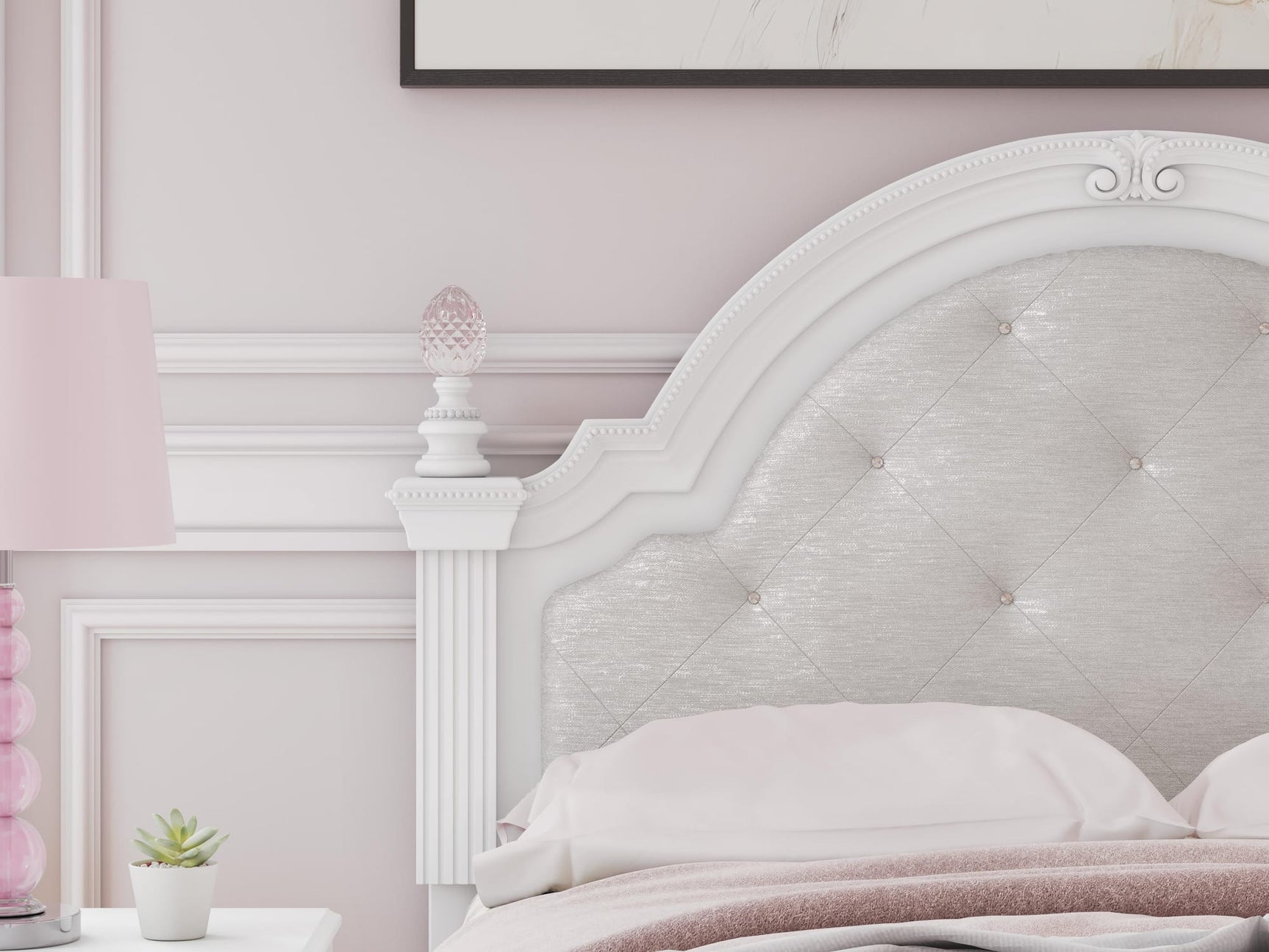 Kozlani White Upholstered Panel Storage Bedroom Set Full 3: Bed, Dresser, Mirror from Ella Furniture