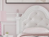 Kozlani White Upholstered Panel Storage Bedroom Set Twin 3: Bed, Dresser, Mirror from Ella Furniture