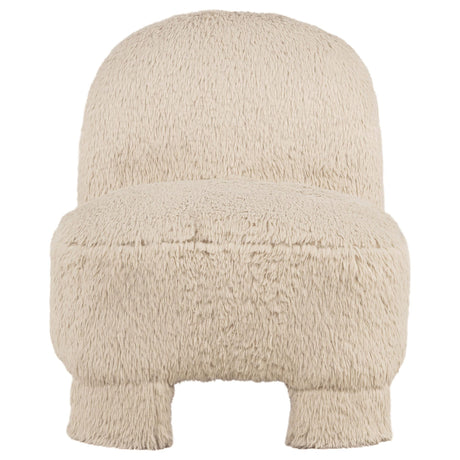 Lacombe Faux Fur Accent Chair Latte view 2