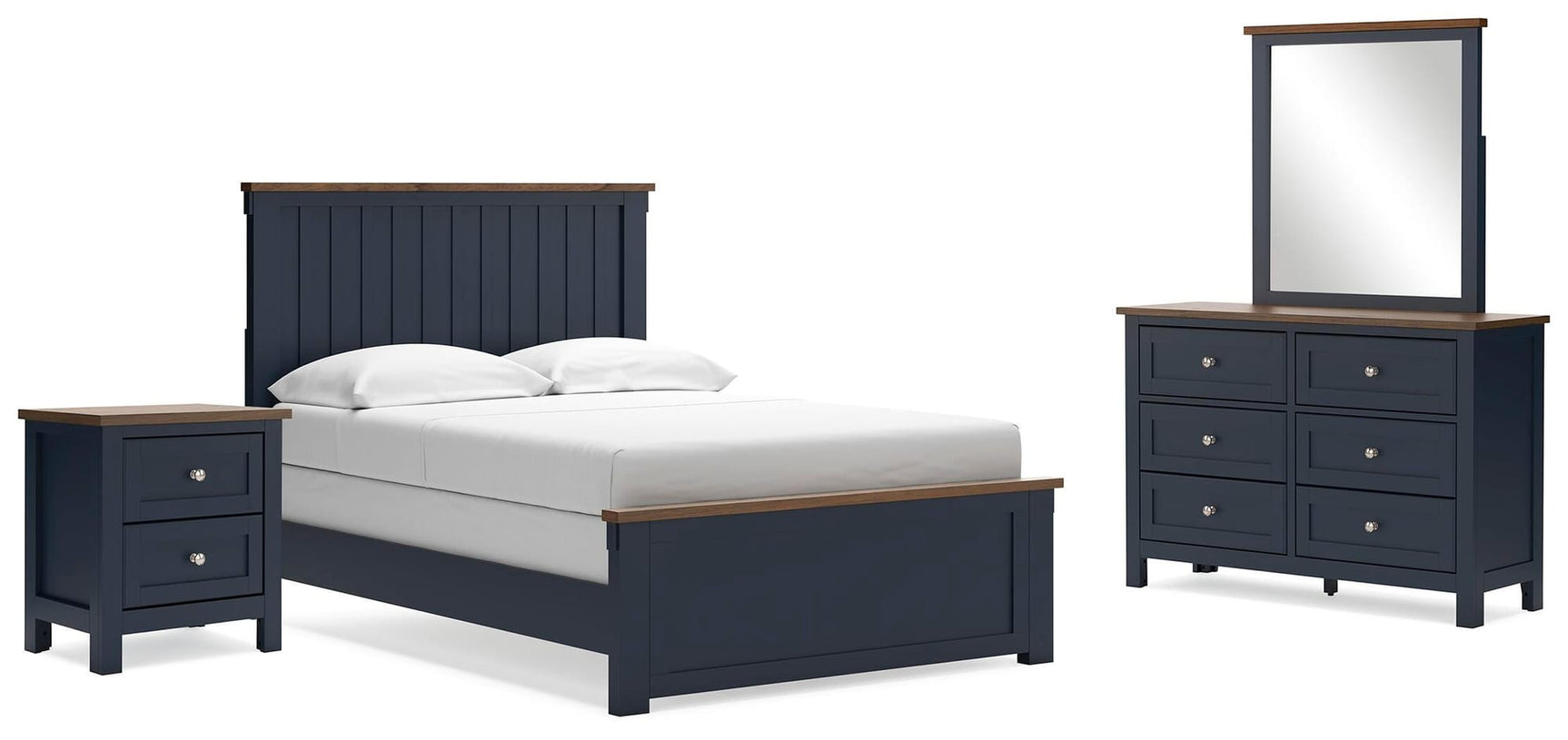 Landocken Brown/Blue Panel Bedroom Set view 2