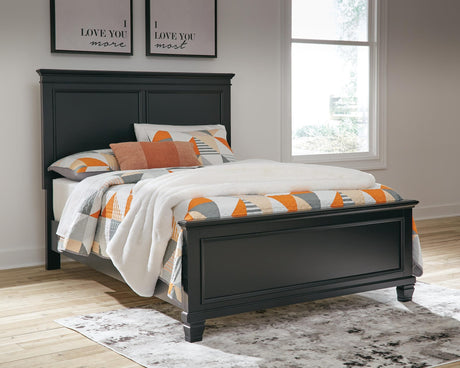 Lanolee Black Panel Bedroom Set Full 3: Bed, Dresser, Mirror from Ella Furniture