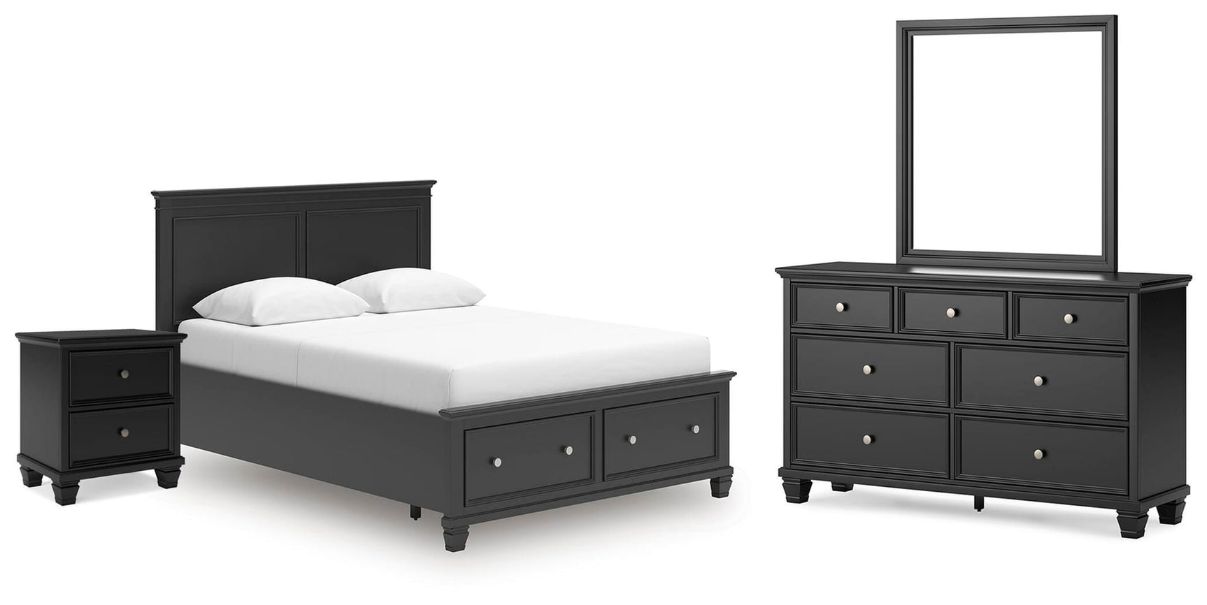 Lanolee Black Panel Storage Bedroom Set from Ella Furniture