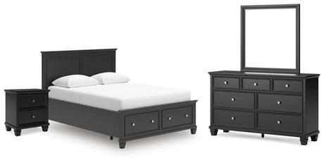 Lanolee Black Panel Storage Bedroom Set from Ella Furniture