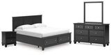 Lanolee Black Panel Storage Bedroom Set view 2