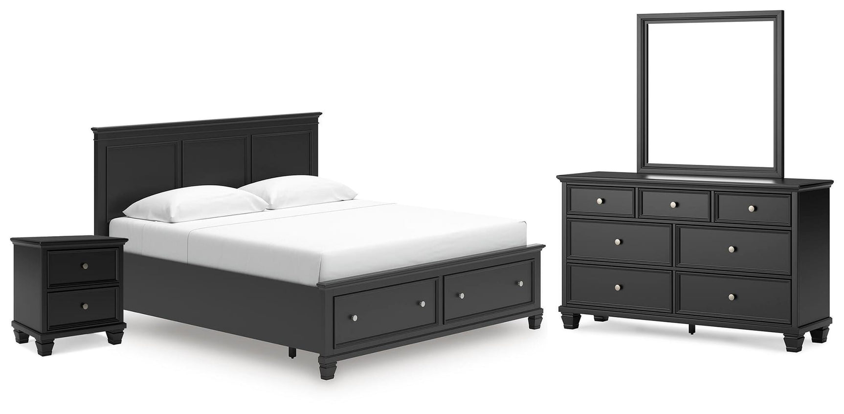 Lanolee Black Panel Storage Bedroom Set view 2