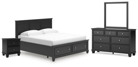 Lanolee Black Panel Storage Bedroom Set view 2