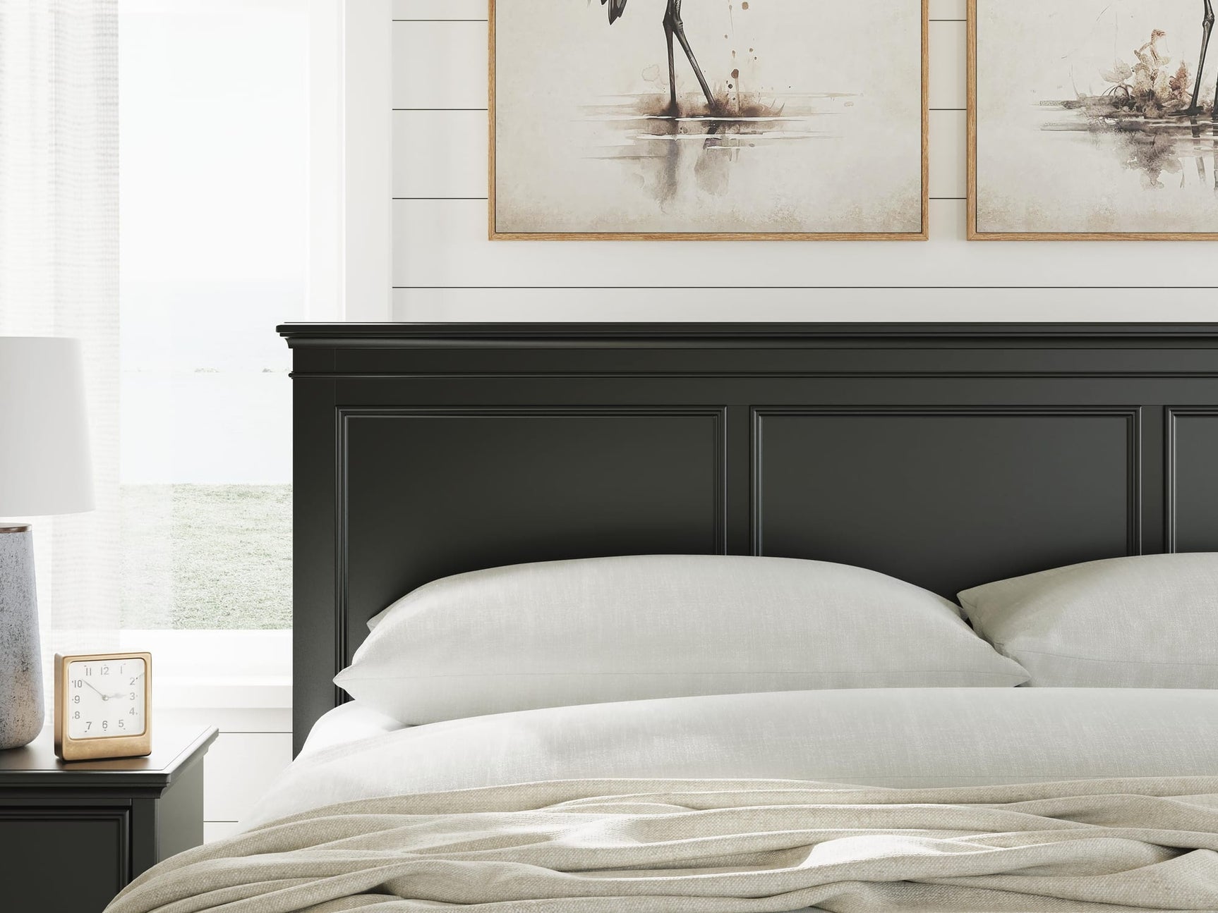 Lanolee Black Panel Storage Bedroom Set King 3: Bed, Dresser, Mirror from Ella Furniture