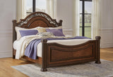 Lavinton Brown Poster Bedroom Set Queen 3: Bed, Dresser, Mirror from Ella Furniture