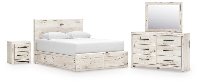 Lawroy Light Natural Panel Storage Bedroom Set 4 from Ella Furniture