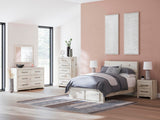 Lawroy Light Natural Panel Bedroom Set — 2-Drawer Footboard Storage