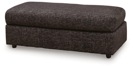 Lentiz Onyx Performance Fabric,Next-Gen Nuvella™,Chenille Oversized Accent Ottoman angled view