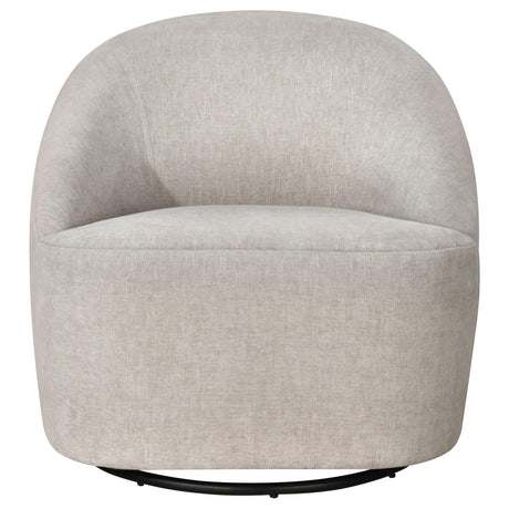Leon Chenille Upholstered Swivel Accent Chair Beige view 3