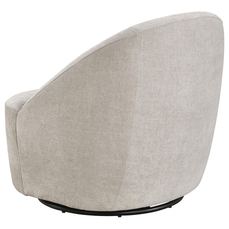 Leon Chenille Upholstered Swivel Accent Chair Beige view 6