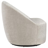 Leon Chenille Upholstered Swivel Accent Chair Beige view 9