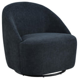 Leon Chenille Upholstered Swivel Accent Chair Black from Ella Furniture