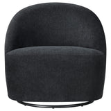 Leon Chenille Upholstered Swivel Accent Chair Black view 3
