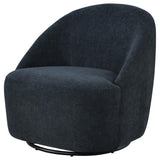 Leon Chenille Upholstered Swivel Accent Chair Black view 4