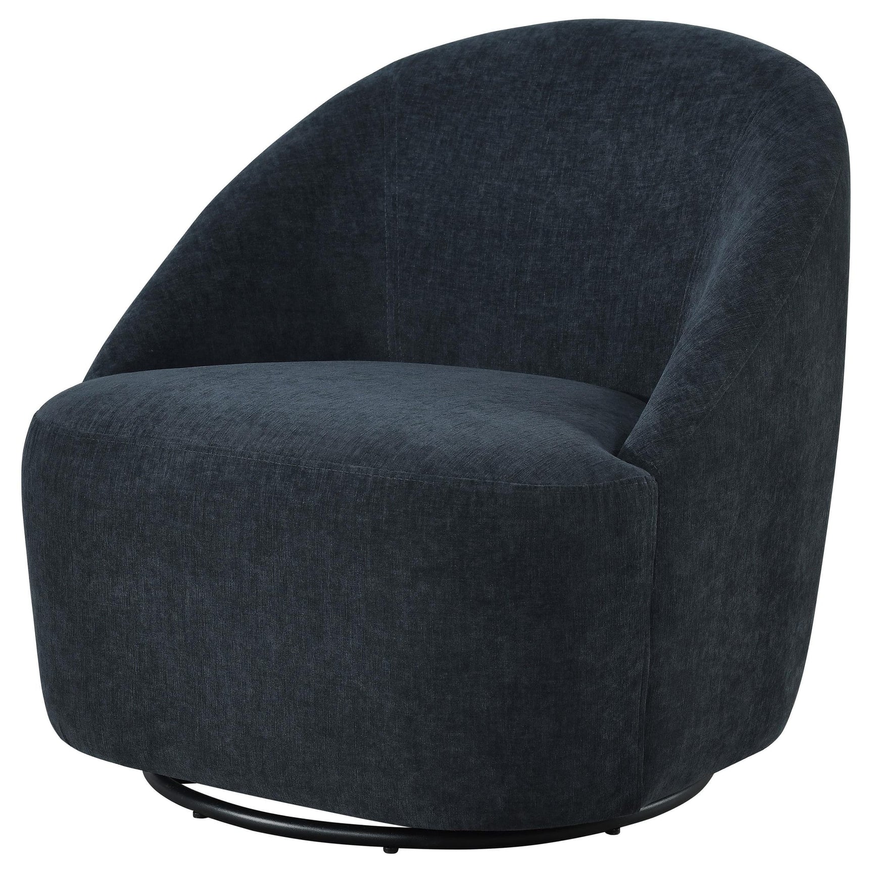 Leon Chenille Upholstered Swivel Accent Chair Black view 4