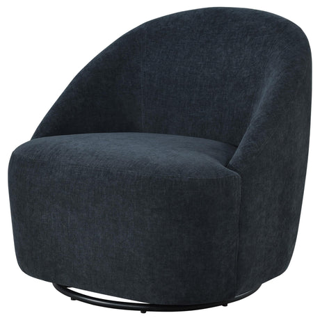 Leon Chenille Upholstered Swivel Accent Chair Black view 4