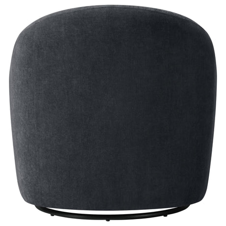 Leon Chenille Upholstered Swivel Accent Chair Black view 7