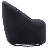 Leon Chenille Upholstered Swivel Accent Chair Black view 9