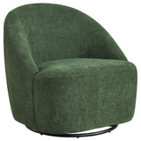 Leon Chenille Upholstered Swivel Accent Chair Green from Ella Furniture