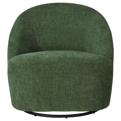 Leon Chenille Upholstered Swivel Accent Chair Green view 3